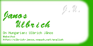 janos ulbrich business card